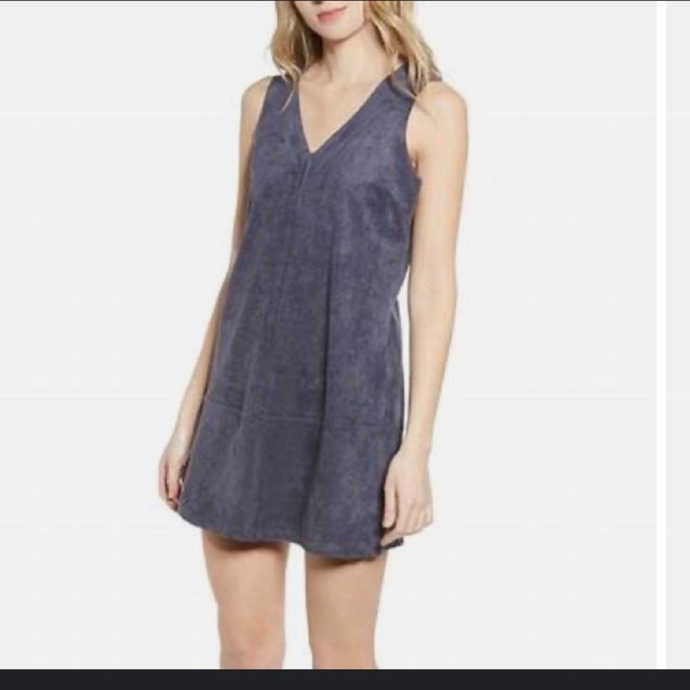 Bishop + Young v neck faux suede shift dress